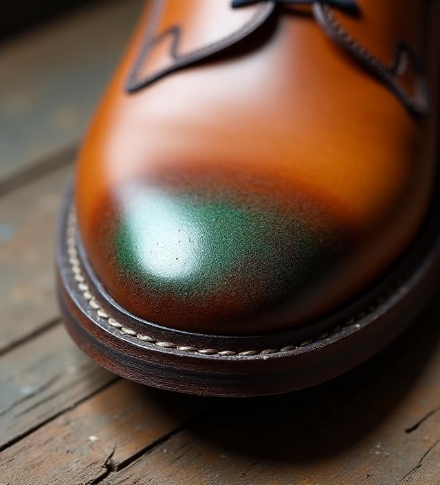 Patina-Effekt auf Schuhkante